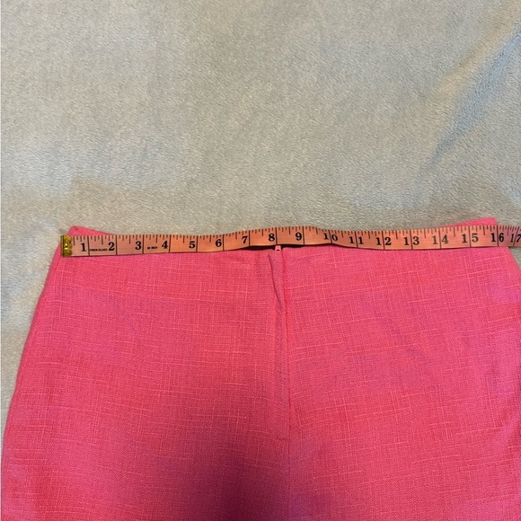 Lilly Pulitzer Skirt Women’s Pink Hayes Skirt Twill Linen Blend Ruffles - Picture 9 of 9